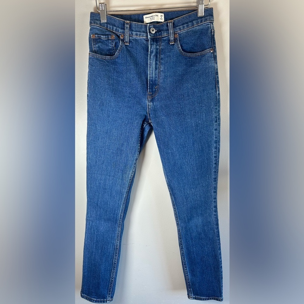 Abercrombie & Fitch Denim Jeans Womens The Skinny High Rise Size 26/2 Blue EUC